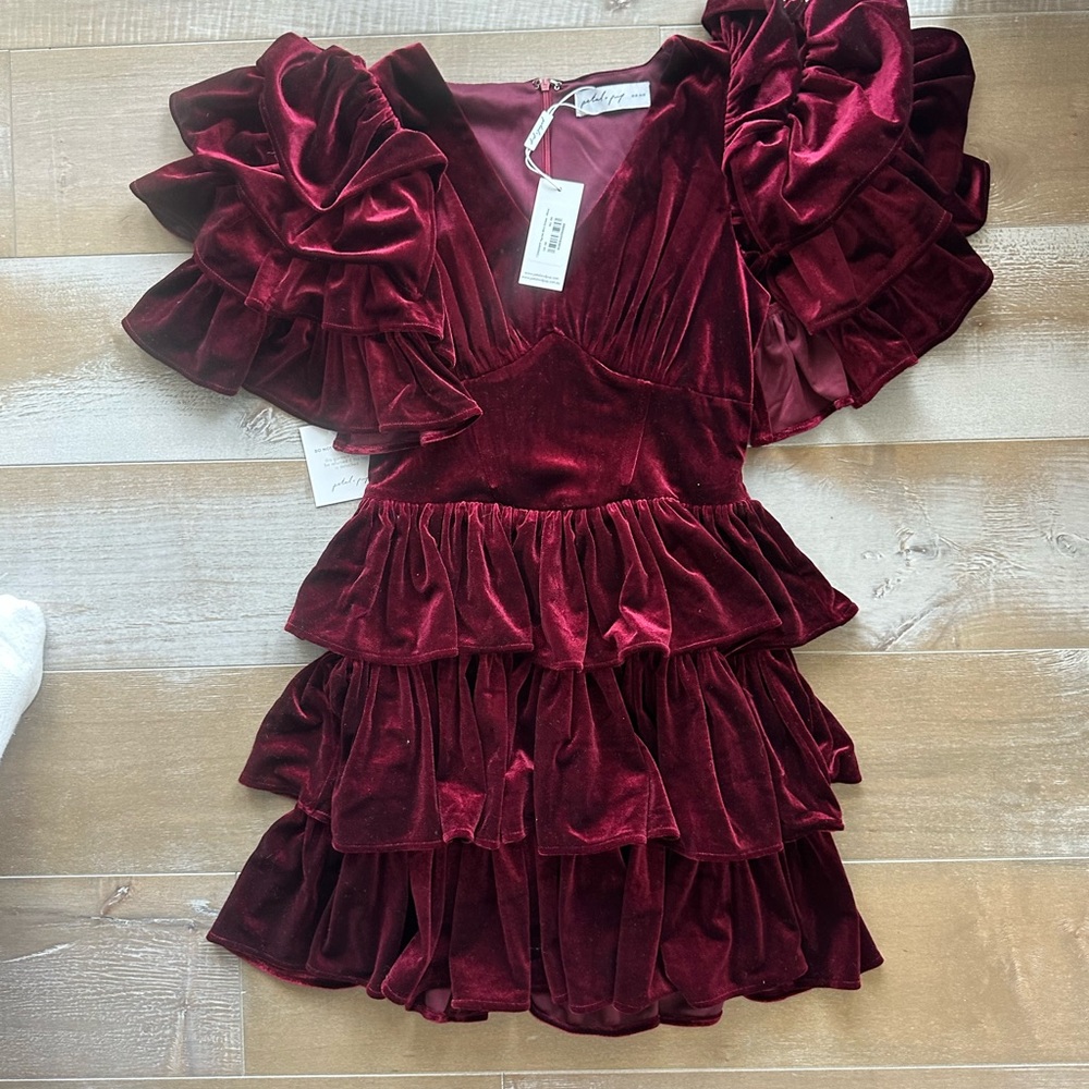Petal & Pup Agnes Mini Skirt in Wine - Picture 8 of 10